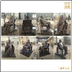 名人人物銅雕塑展示圖 