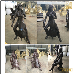 拉琴人物銅雕塑 拉琴人物銅雕塑