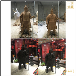 士兵拿劍槍人物銅雕塑 士兵拿劍槍人物銅雕塑