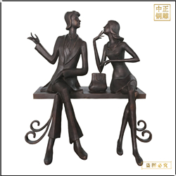 步行街情侶人物雕塑鑄造 步行街情侶人物雕塑鑄造