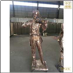 步行街男孩拉琴人物雕塑 步行街男孩拉琴人物雕塑