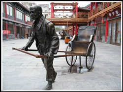 鑄銅黃包車雕塑|黃包車雕塑