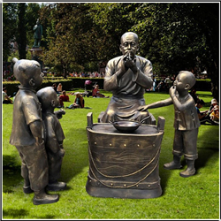 步行街吹糖人民俗人物雕塑 步行街吹糖人民俗人物雕塑